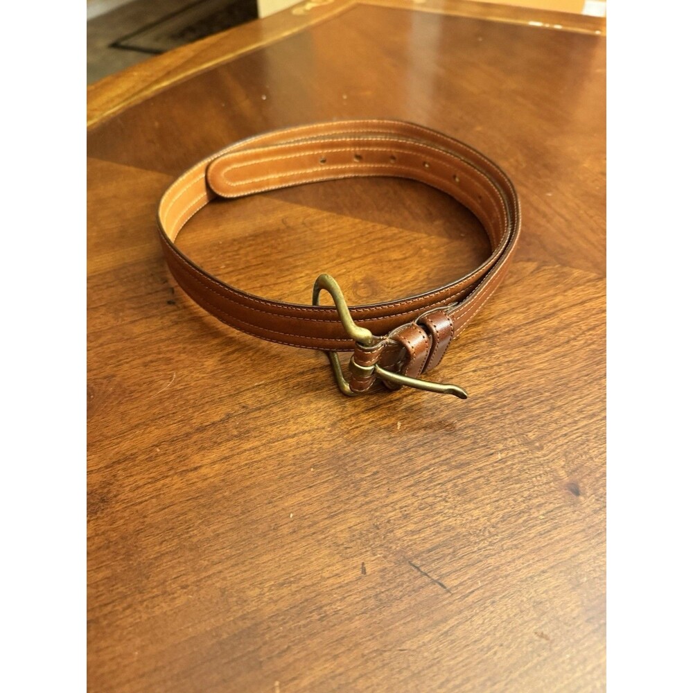 COACH VINTAGE Bridle Brown & Solid BRASS Belt 8607 Made In NY Sz 36